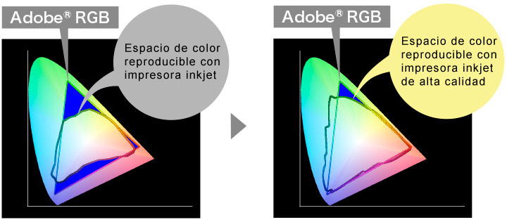 comparativa impresión vs Adobe RGB